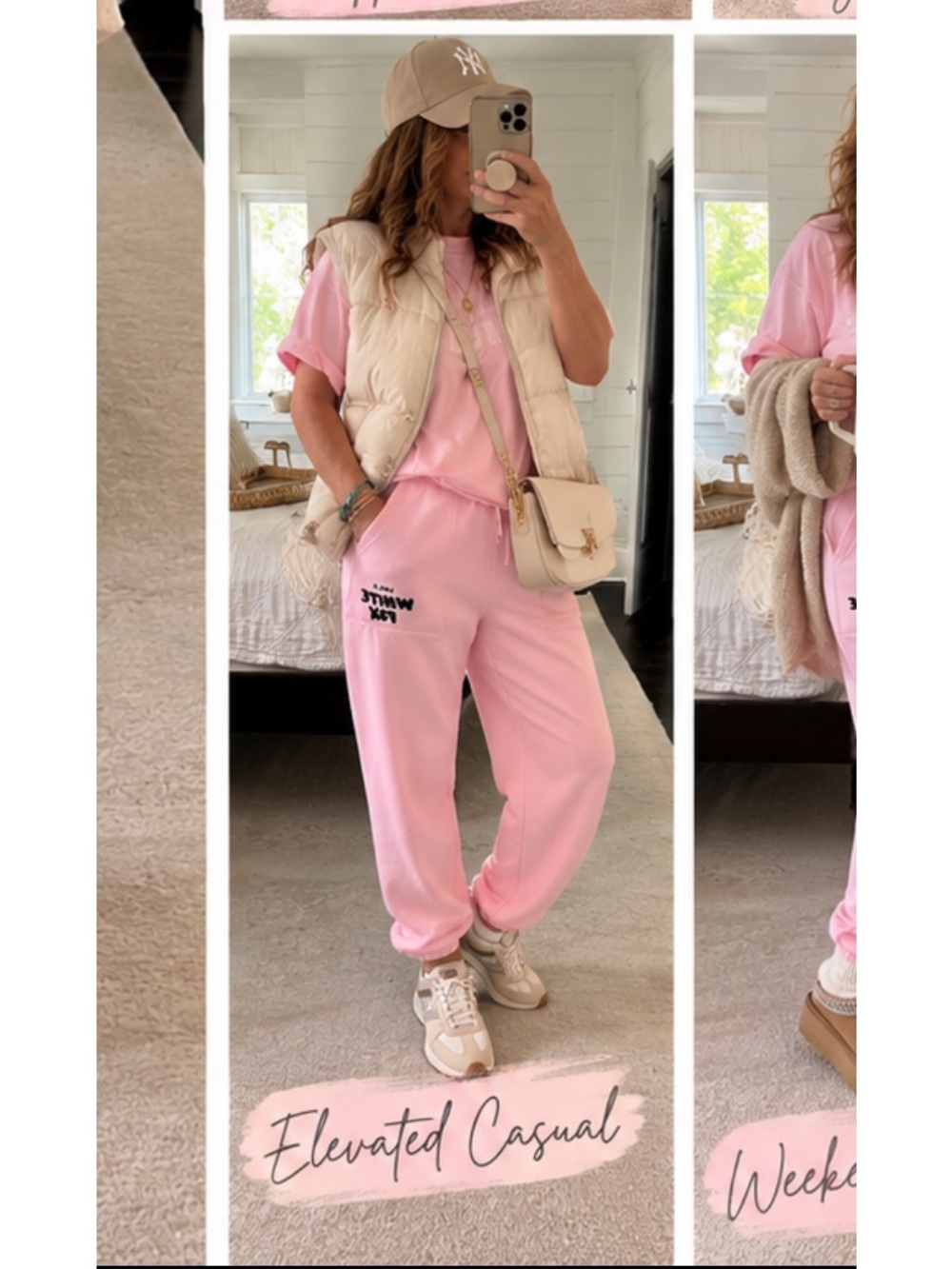 WHITE FOX. SET. Pink tshirt and Sweatpants Set. L. Like new!!! - Picture 5 of 5